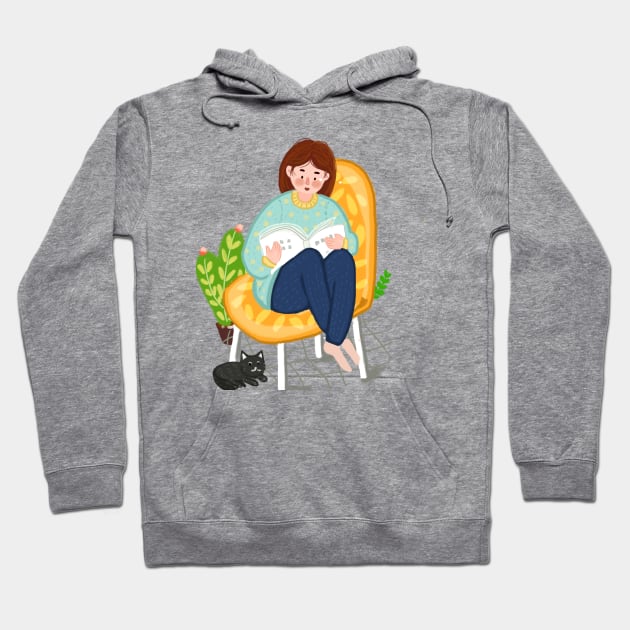 Study Girl At Home Hoodie by MariaStore